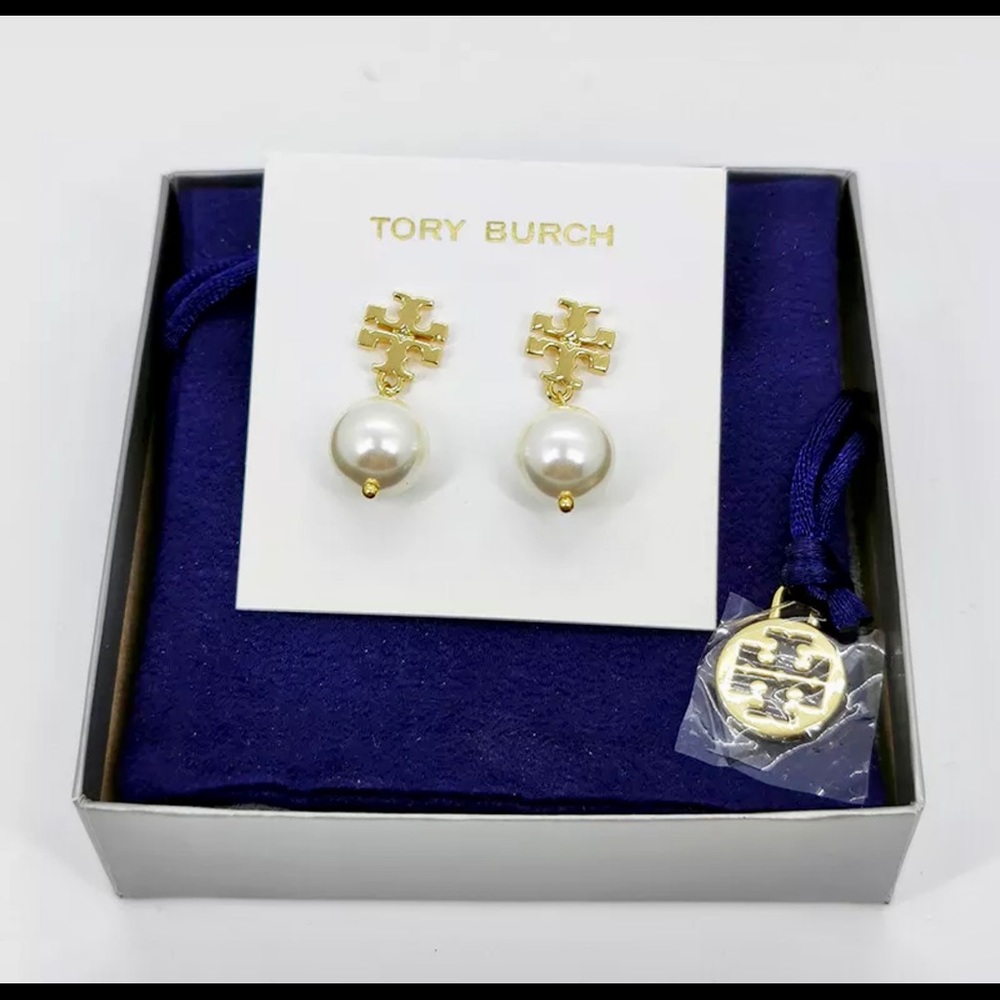 Tory Burch Kira Pearl Drop Earrings - Picture 2 of 5